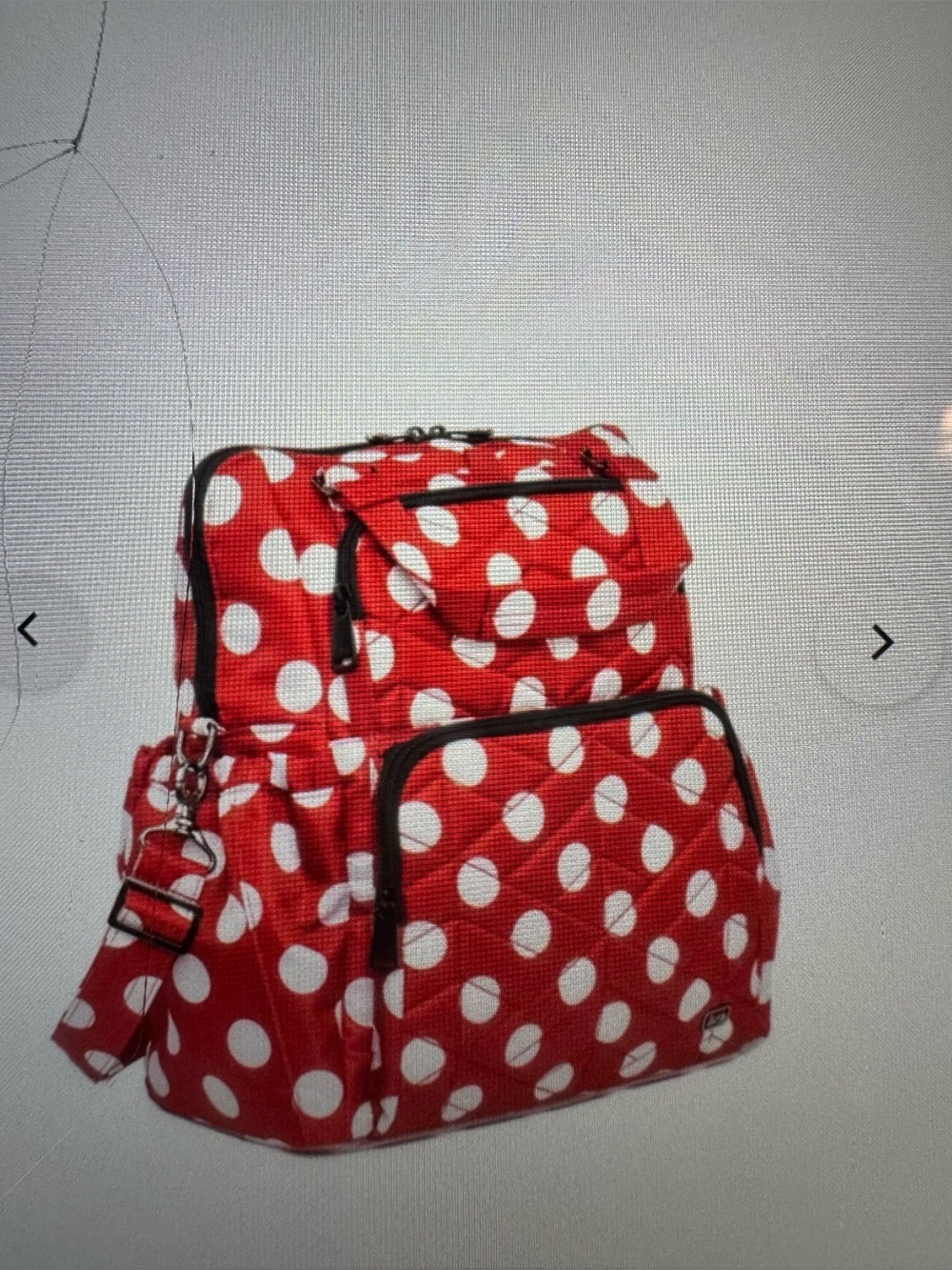 LUG Legacy Collection Canter Convertible Tote Bag Backpack Red Polka Dot NWT